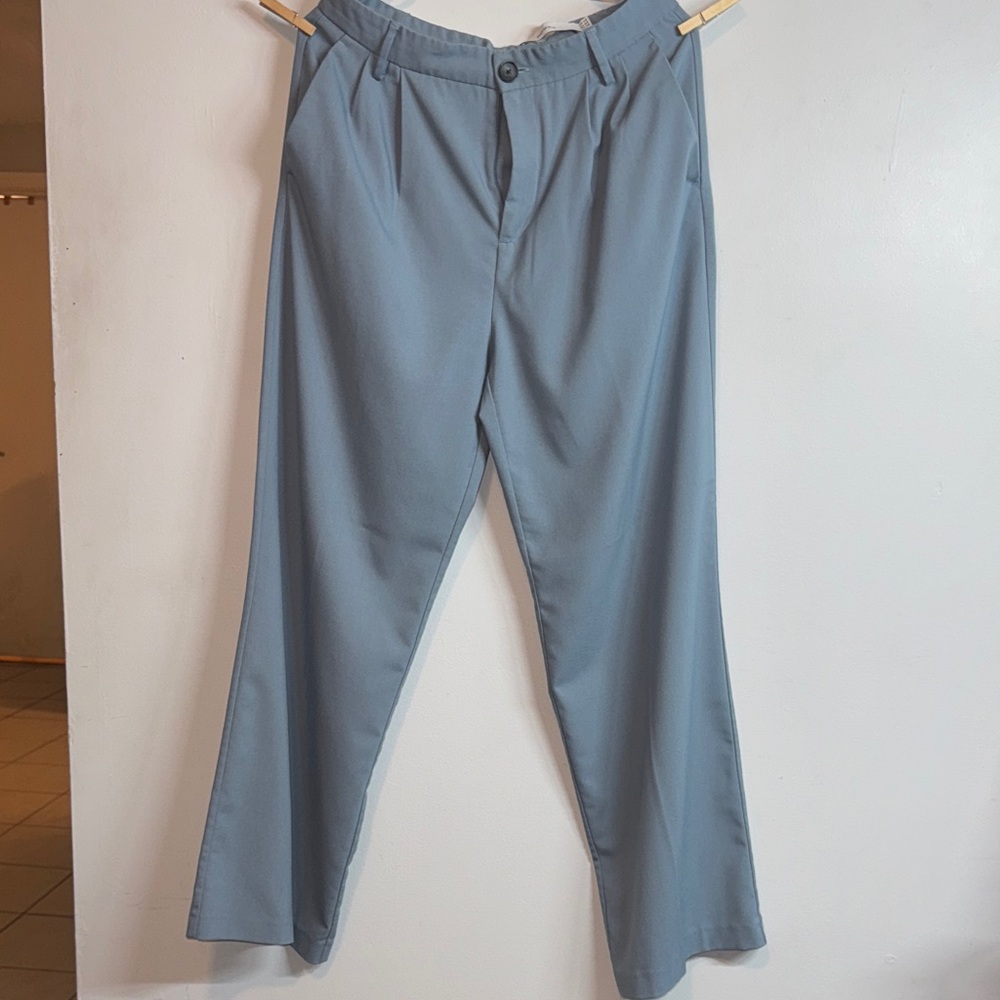 Bershka Dad Pant in Light Blue